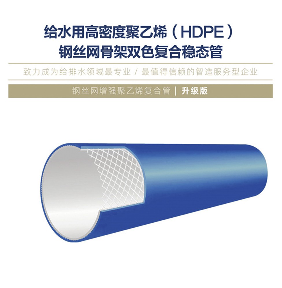 给水用钢丝网骨架HDPE双色复合稳态管-1
