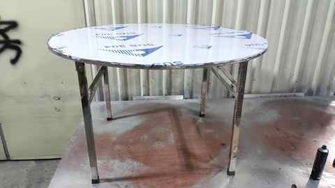 不锈钢连体折叠餐桌
