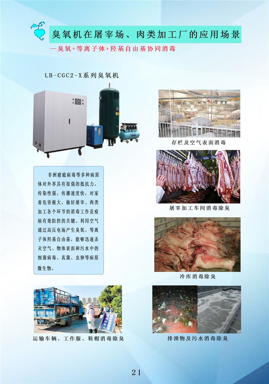  臭氧机在屠宰场、肉类加工厂的应用场景